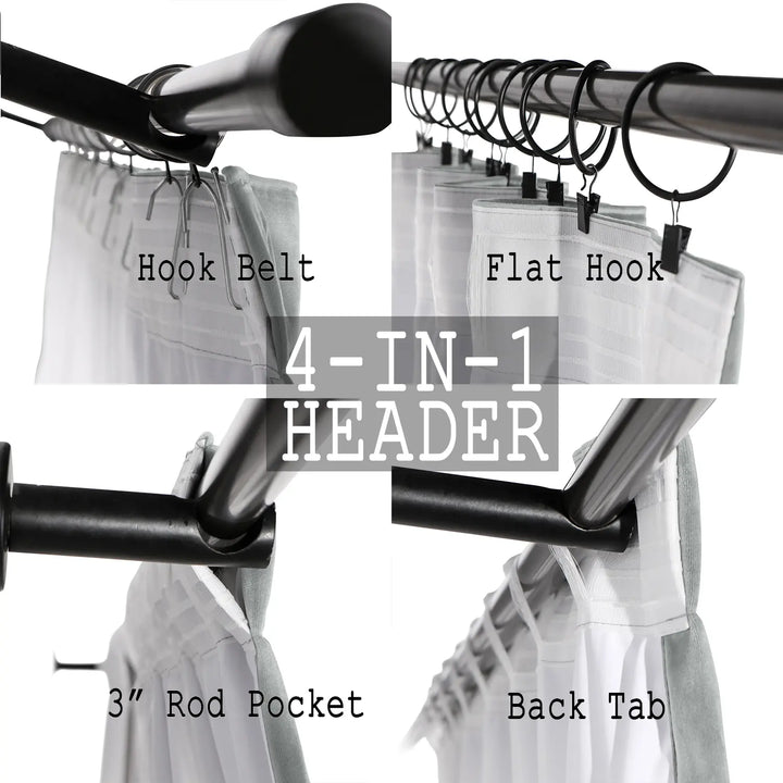 Leon Velvet Curtain 4-In-1