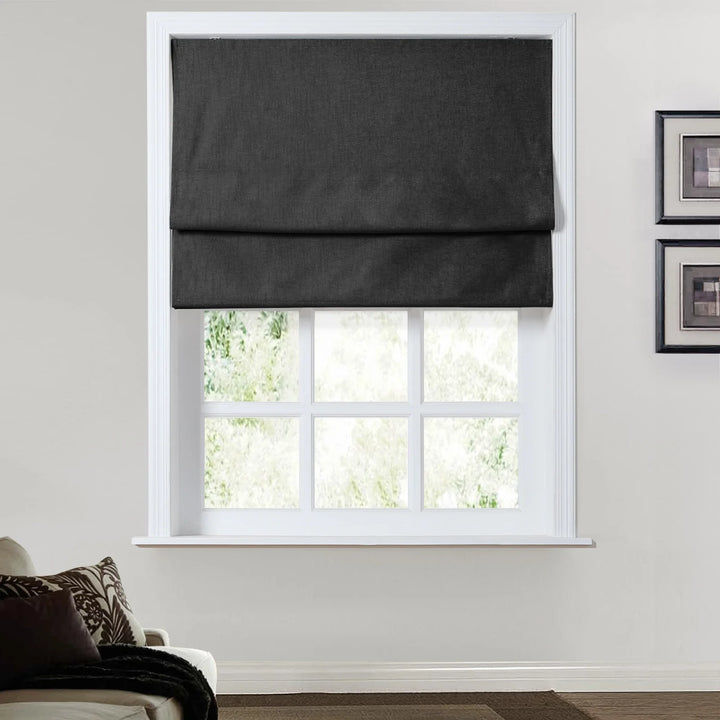 Nash Polyester Linen Blackout Roman Shade Cordless