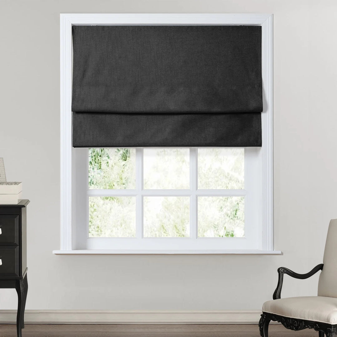 Nash Polyester Linen Blackout Roman Shade Cordless