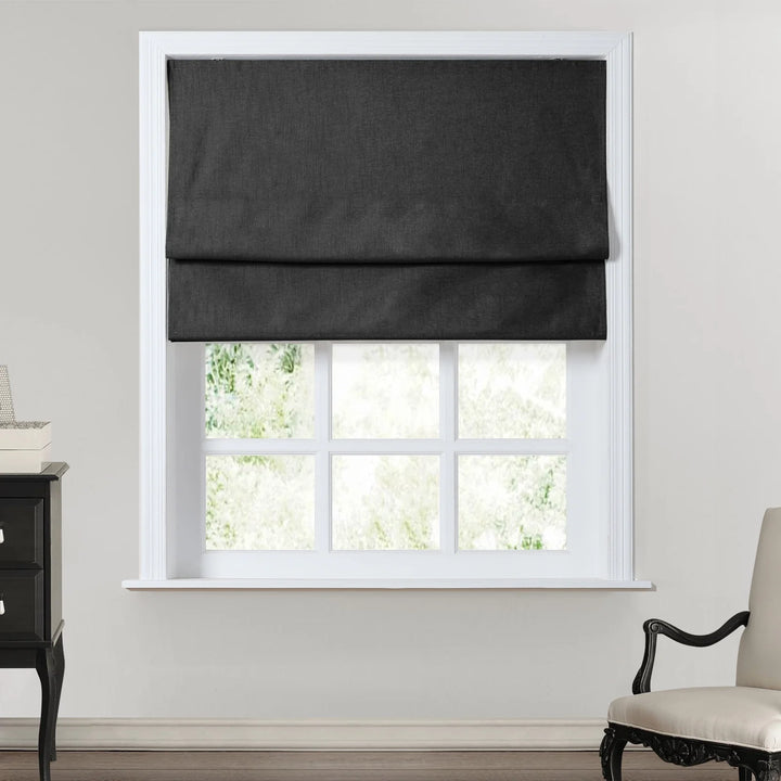 Nash Polyester Linen Blackout Roman Shade Cordless