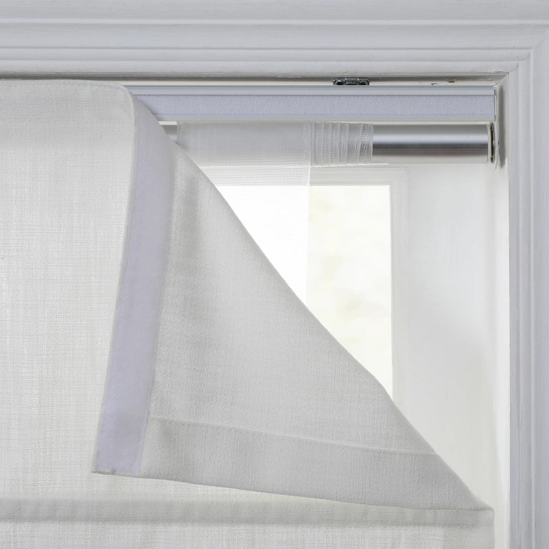 Chadmade Cary Linen Cordless Plain Roman Roman Shade