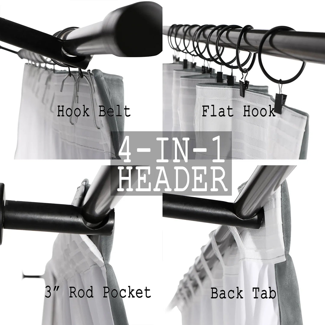 Leon Velvet Curtain 4-In-1