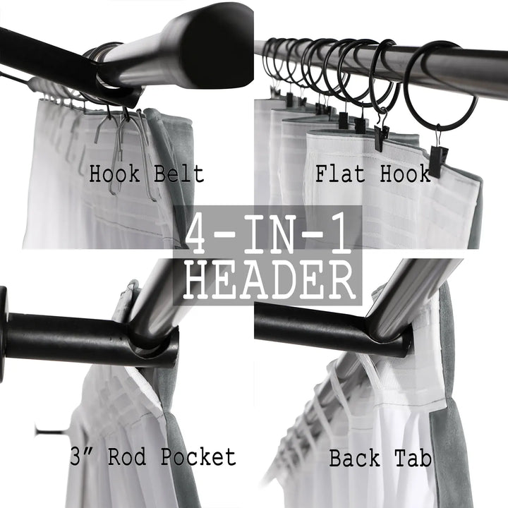 Leon Velvet Curtain 4-In-1