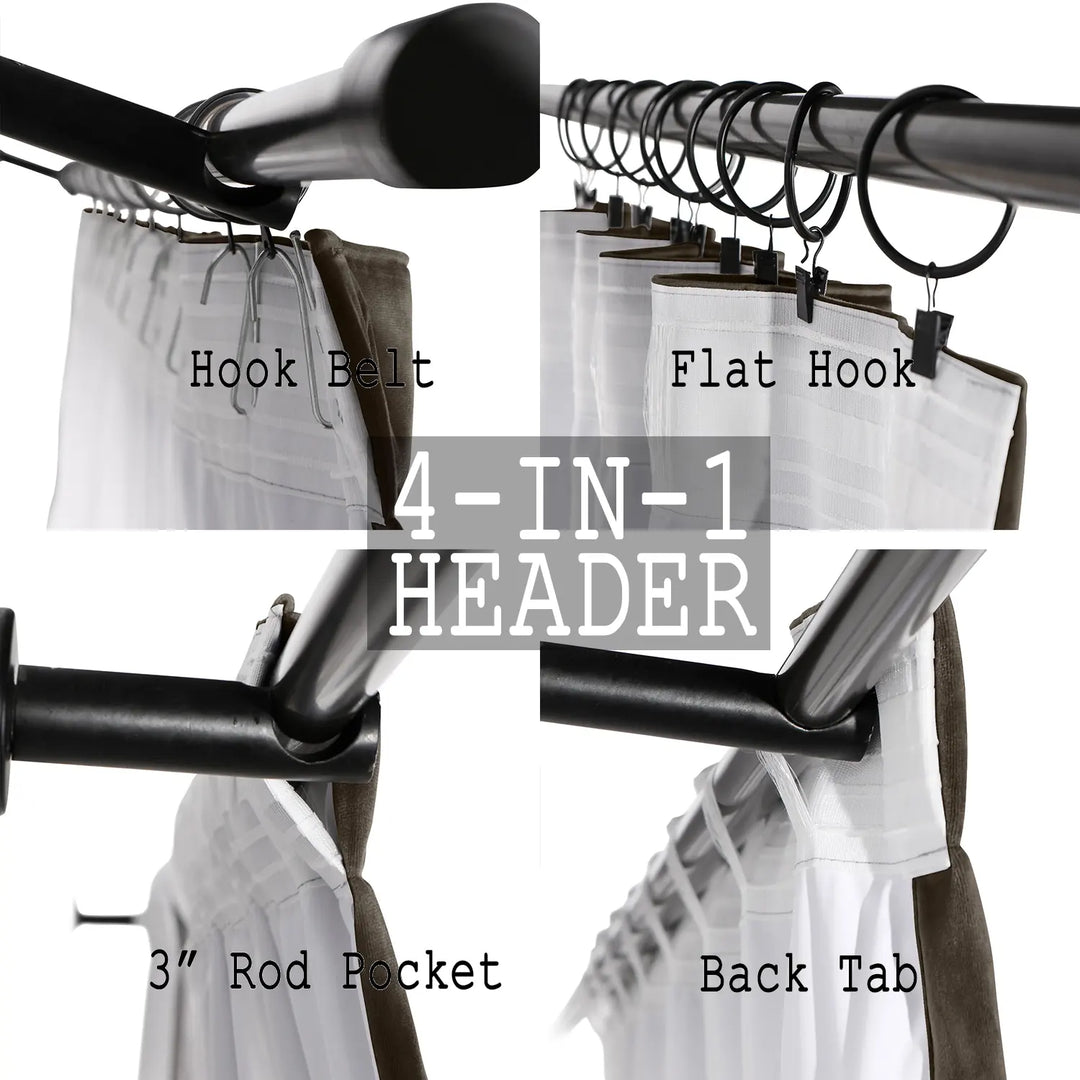 Leon Velvet Curtain 4-In-1