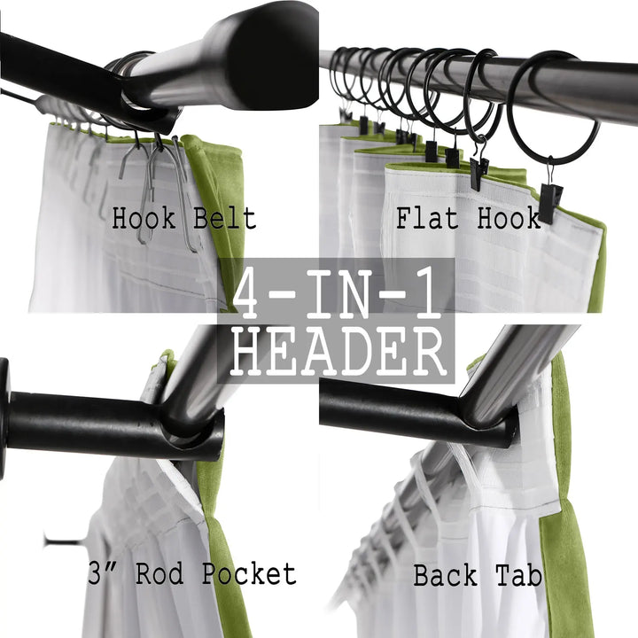 Leon Velvet Curtain 4-In-1