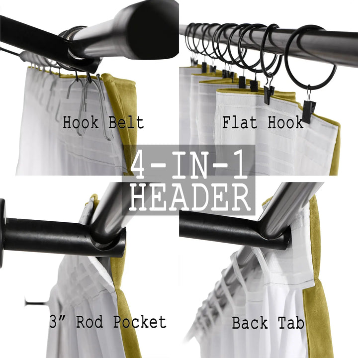 Leon Velvet Curtain 4-In-1