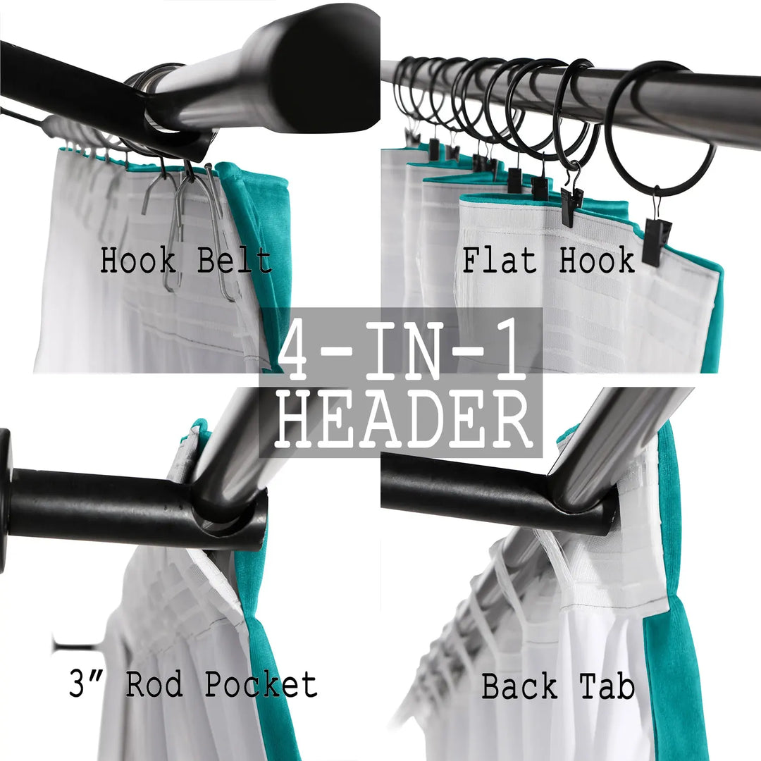 Leon Velvet Curtain 4-In-1