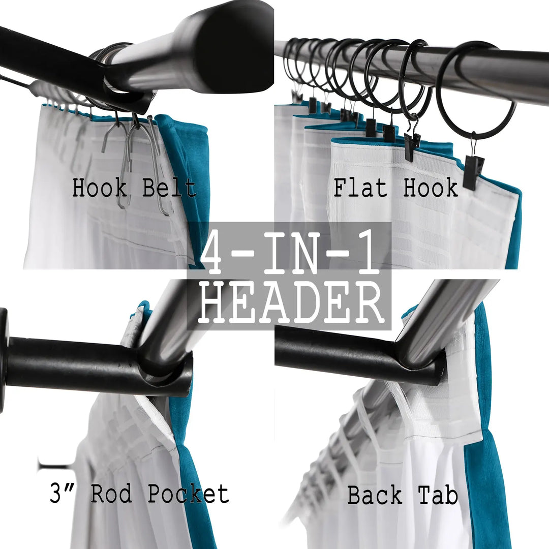 Leon Velvet Curtain 4-In-1