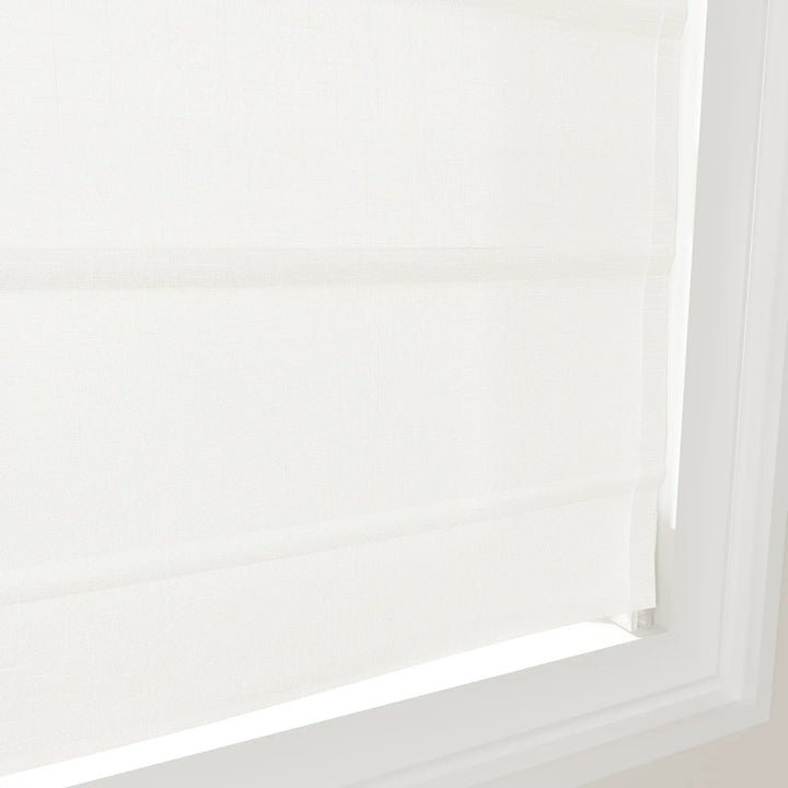 Percy Fan Shaped Roman Shades Cord Lift White Detail - ChadMade