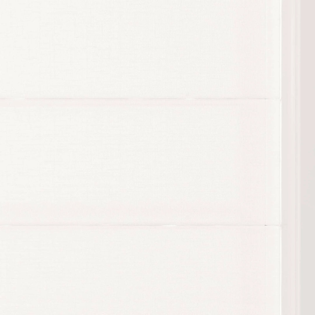 Percy Belgian Linen Flat Cordless Roman Shades White - ChadMade