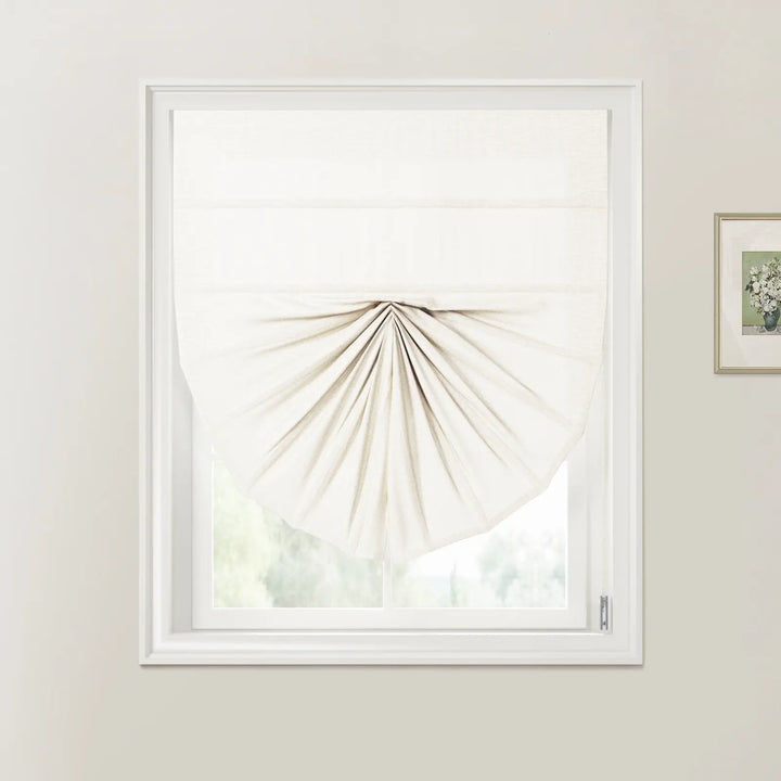 Percy Fan Shaped Roman Shades Cord Lift Off White - ChadMade