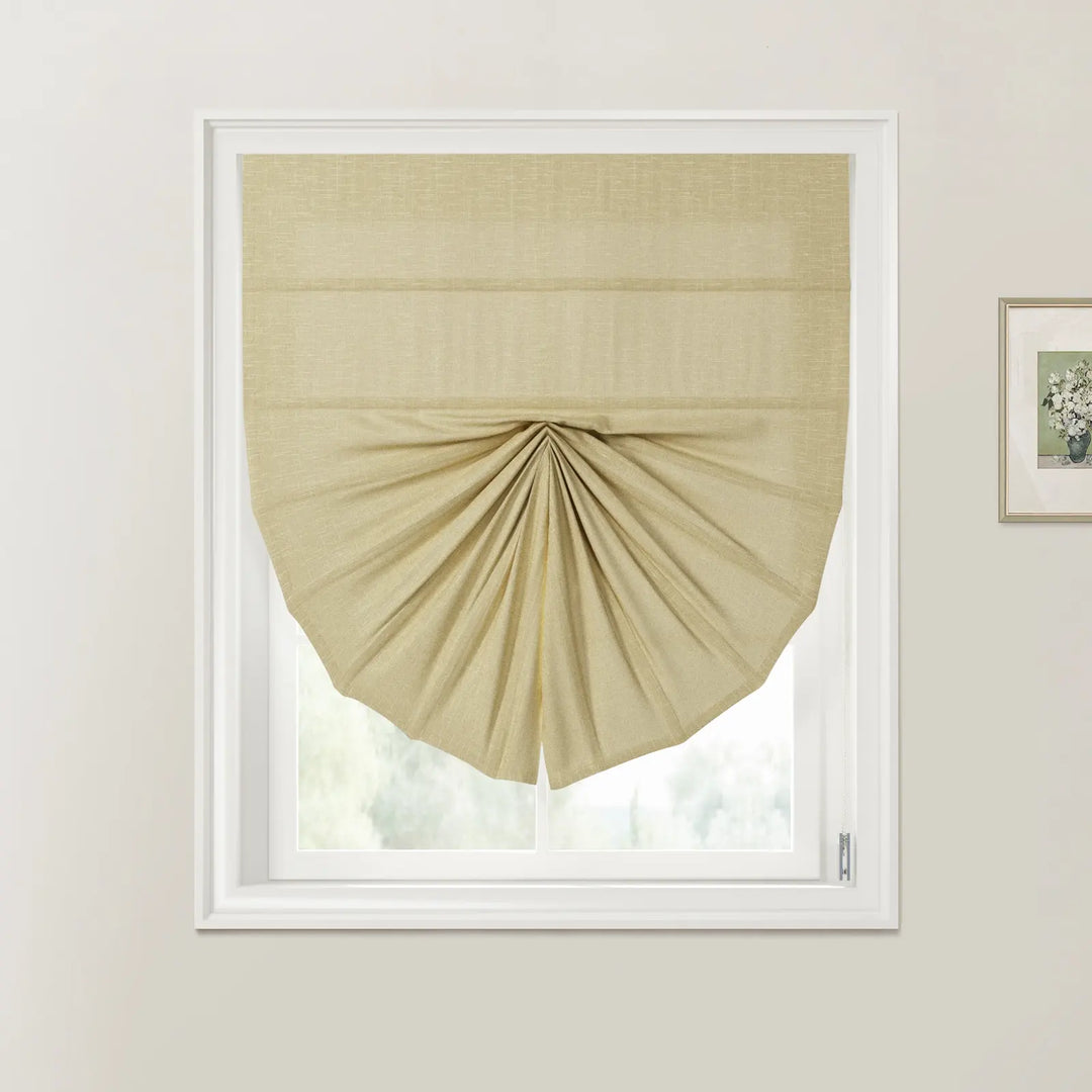 Percy Fan Shaped Roman Shades Cord Lift Oatmeal - ChadMade