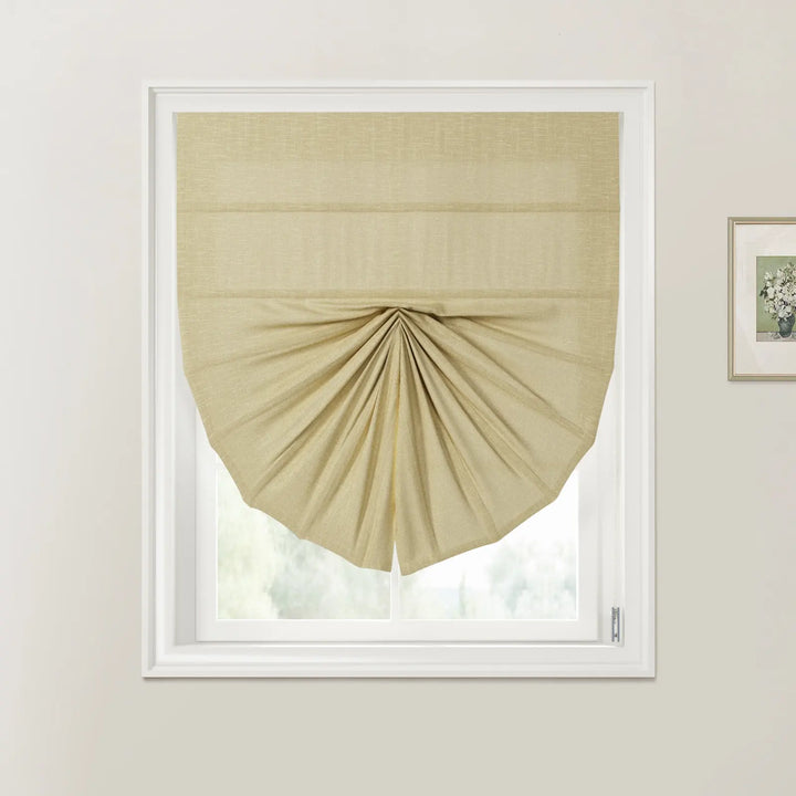 Percy Fan Shaped Roman Shades Cord Lift Oatmeal - ChadMade