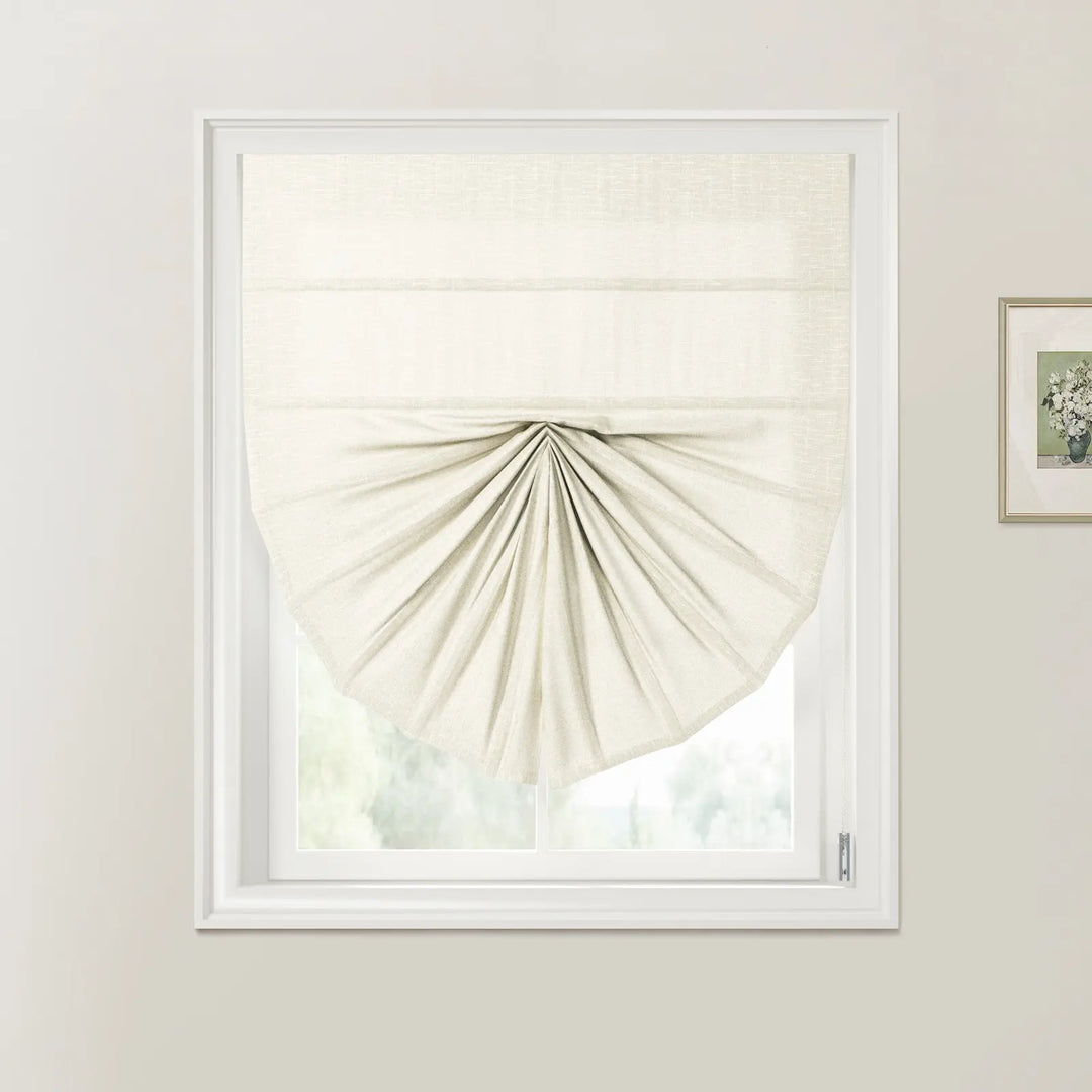 Percy Fan Shaped Roman Shades Cord Lift Beige - ChadMade