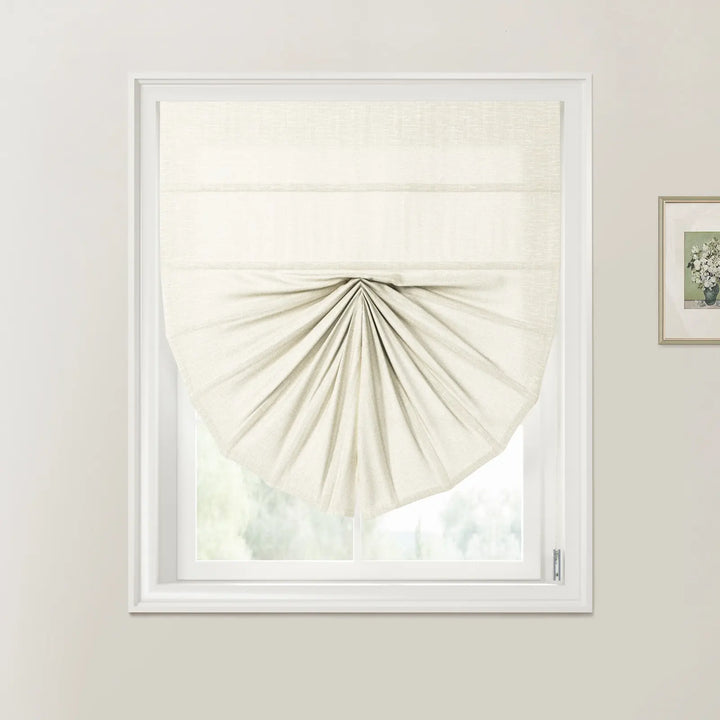 Percy Fan Shaped Roman Shades Cord Lift Beige - ChadMade