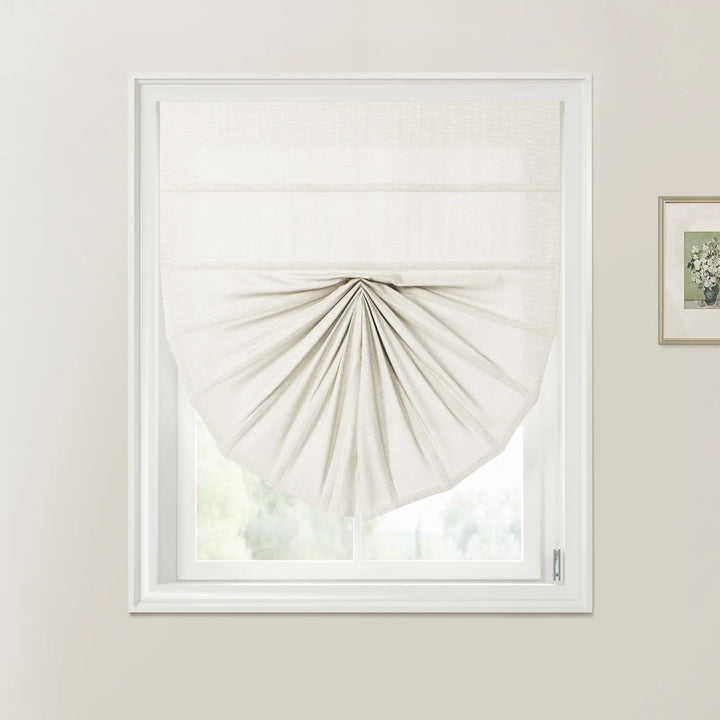 Percy Fan Shaped Roman Shades Cord Lift Natural - ChadMade