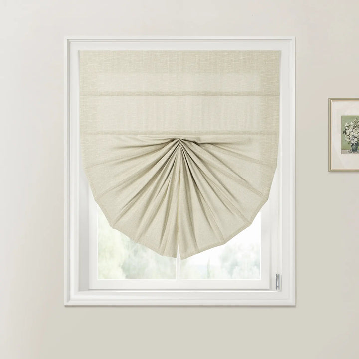 Percy Fan Shaped Roman Shades Cord Lift Light Gray - ChadMade