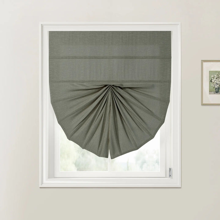 Percy Fan Shaped Roman Shades Cord Lift Stone Gray - ChadMade