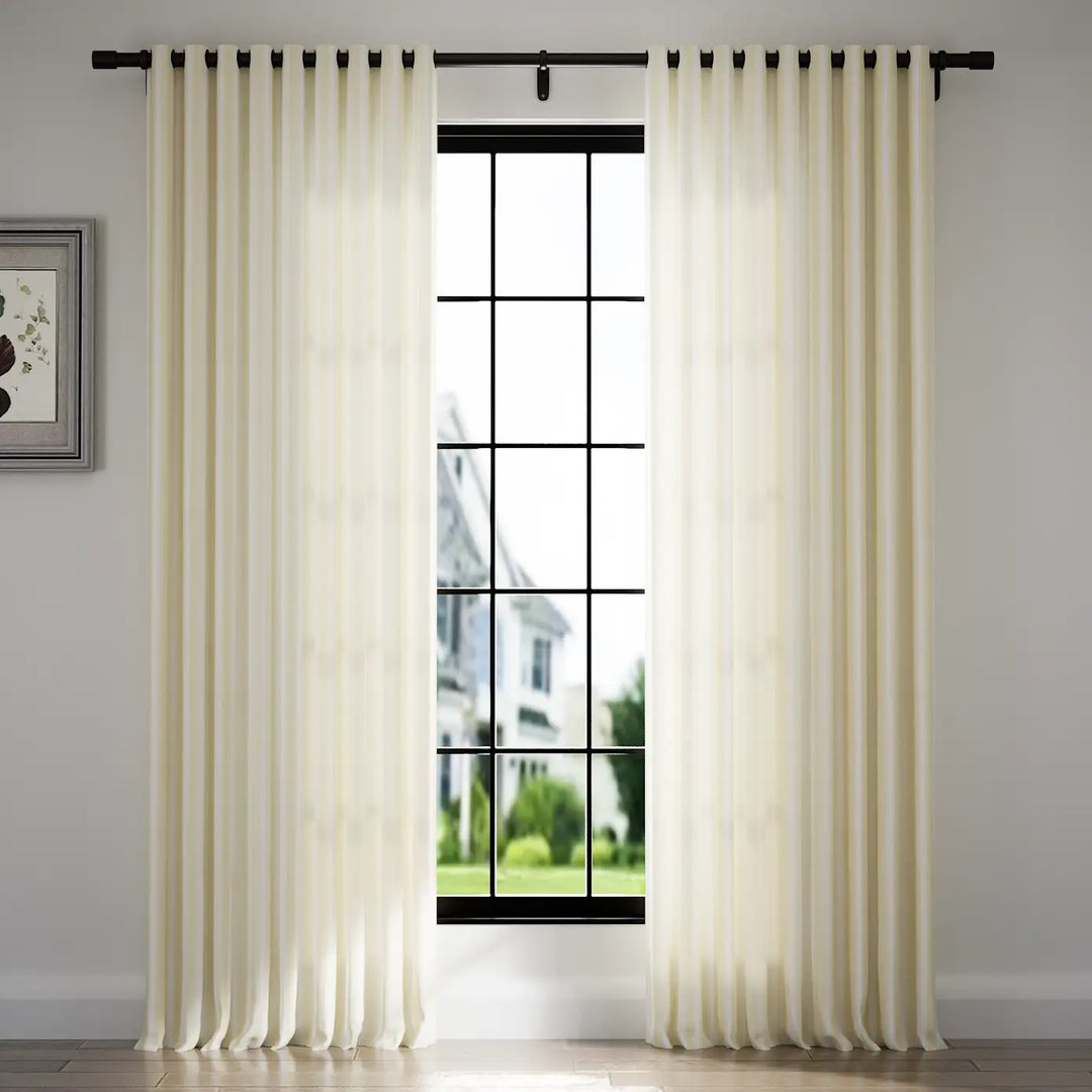 Jana 100% Cotton Cottage Stripe Curtain Grommet
