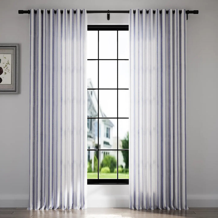 Jana 100% Cotton Cottage Stripe Curtain Grommet
