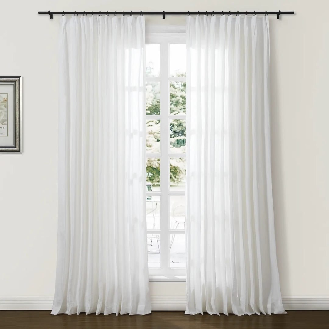 Tonia 100% Linen Curtains Pinch Pleat