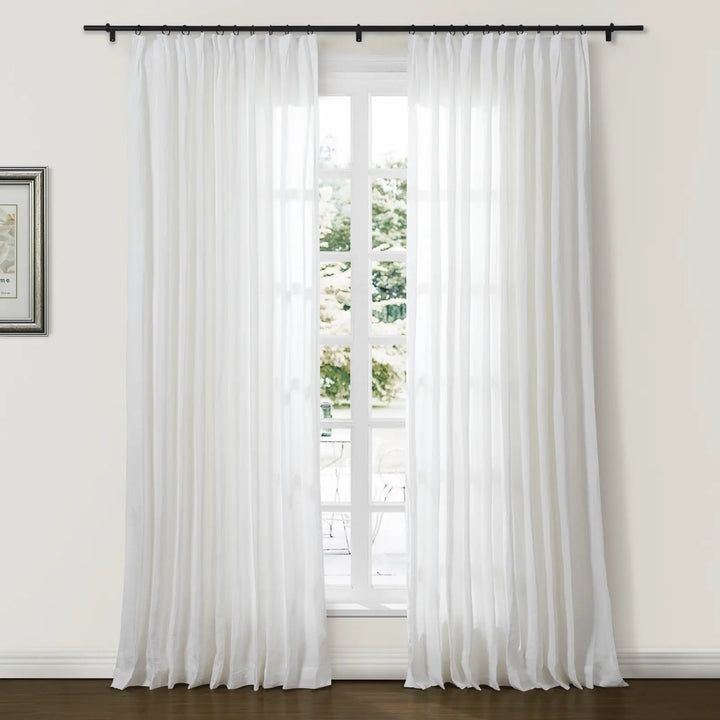 Tonia 100% Linen Curtains Pinch Pleat