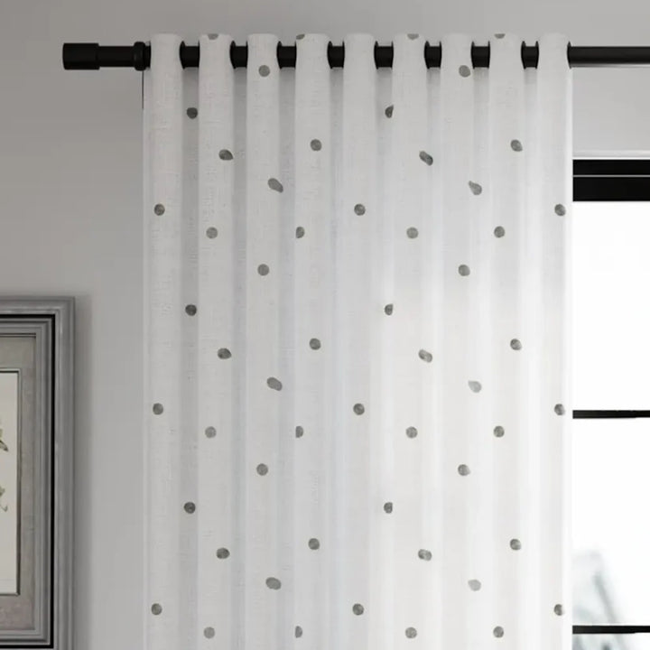Lina Linen Sheer Dots Curtain Grommet