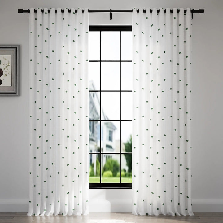 Lina Linen Sheer Dots Curtain Grommet