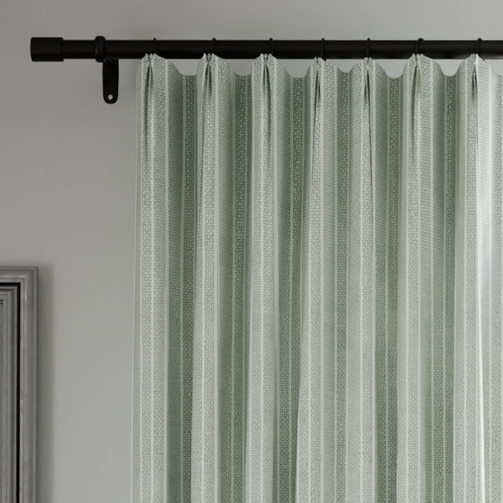 Windsor Linen Cotton Striped Curtain Parisian Pleat