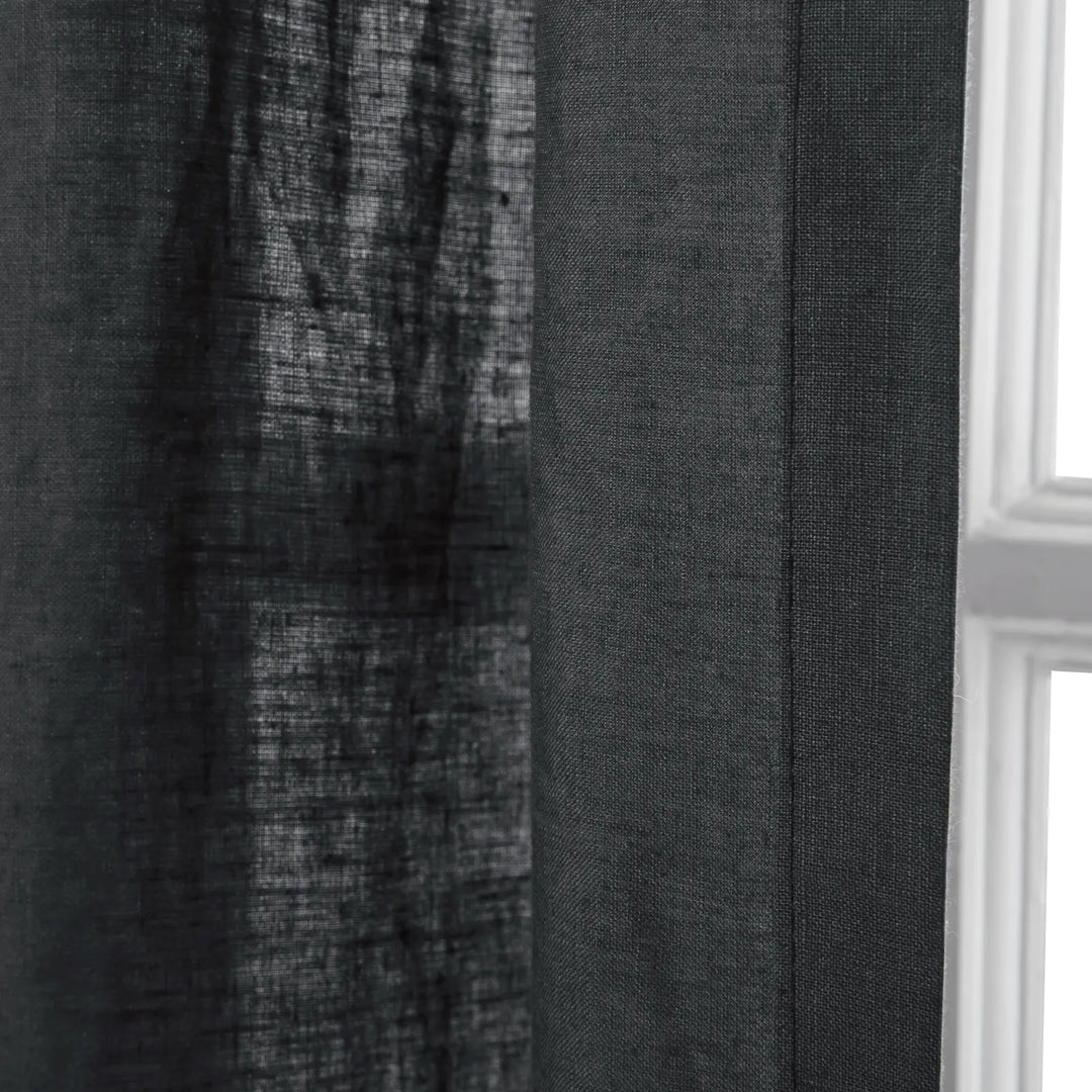 Tonia 100% Linen Curtains Pinch Pleat