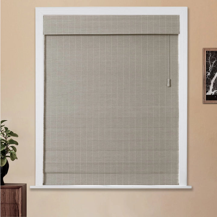 Night Neutral Woven Bamboo Shade-Stone