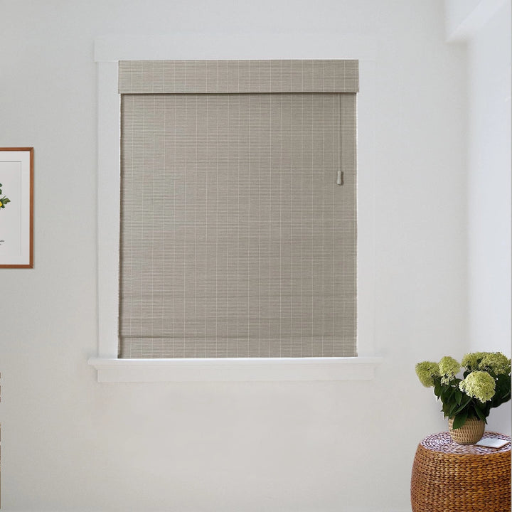 Night Neutral Woven Bamboo Shade-Stone