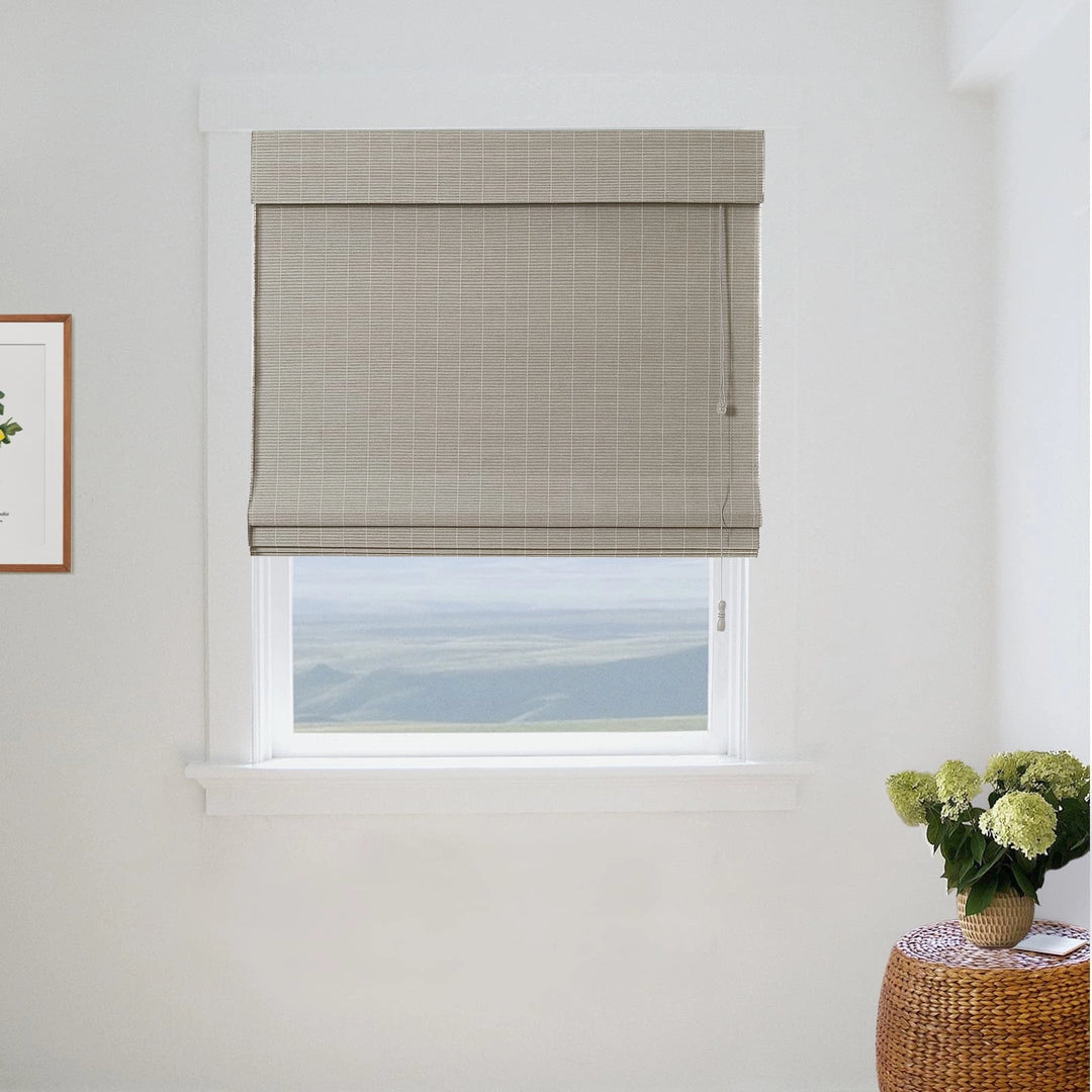 Night Neutral Woven Bamboo Shade-Stone