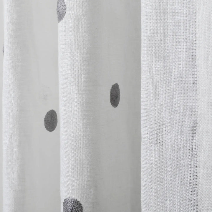 Lina Linen Sheer Dots Curtain Pinch Pleat