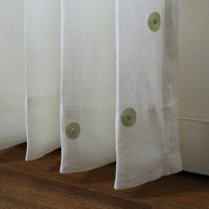 Lina Linen Sheer Dots Curtain Parisian Pleat
