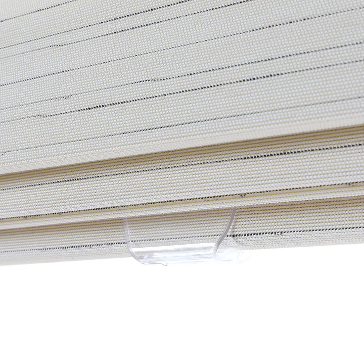 Rain Neutral Flax Woven Wood Shade - Pearl White