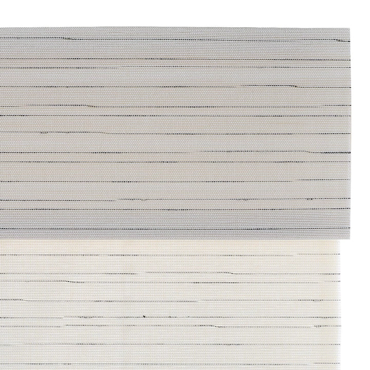 Rain Neutral Flax Woven Wood Shade - Pearl White