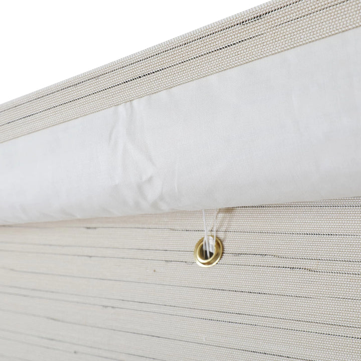Rain Neutral Flax Woven Wood Shade - Pearl White