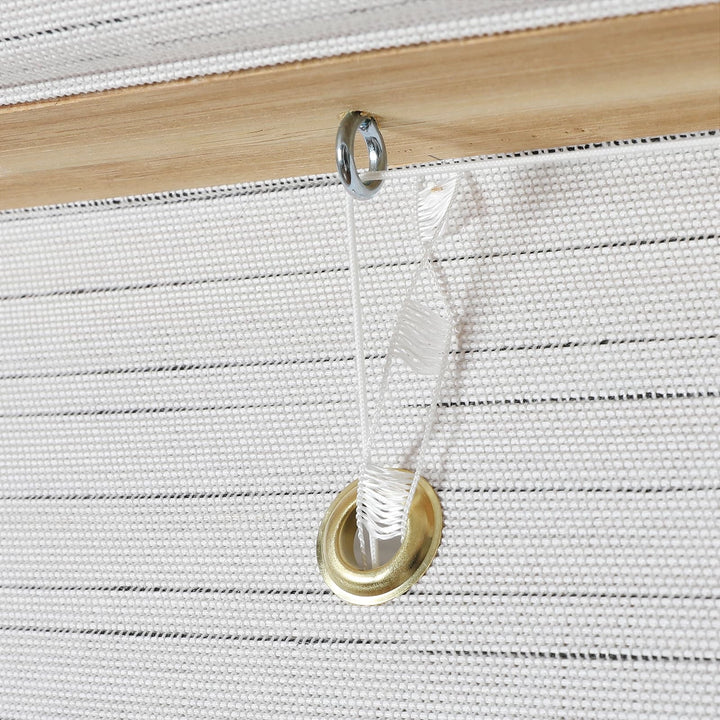 Rain Neutral Flax Woven Bamboo Shade-Rice White