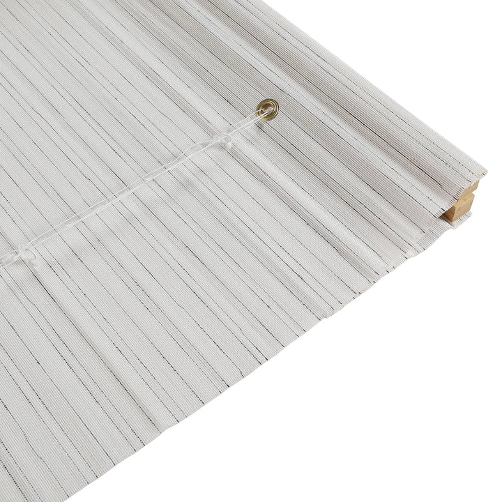 Rain Neutral Flax Woven Bamboo Shade-Rice White