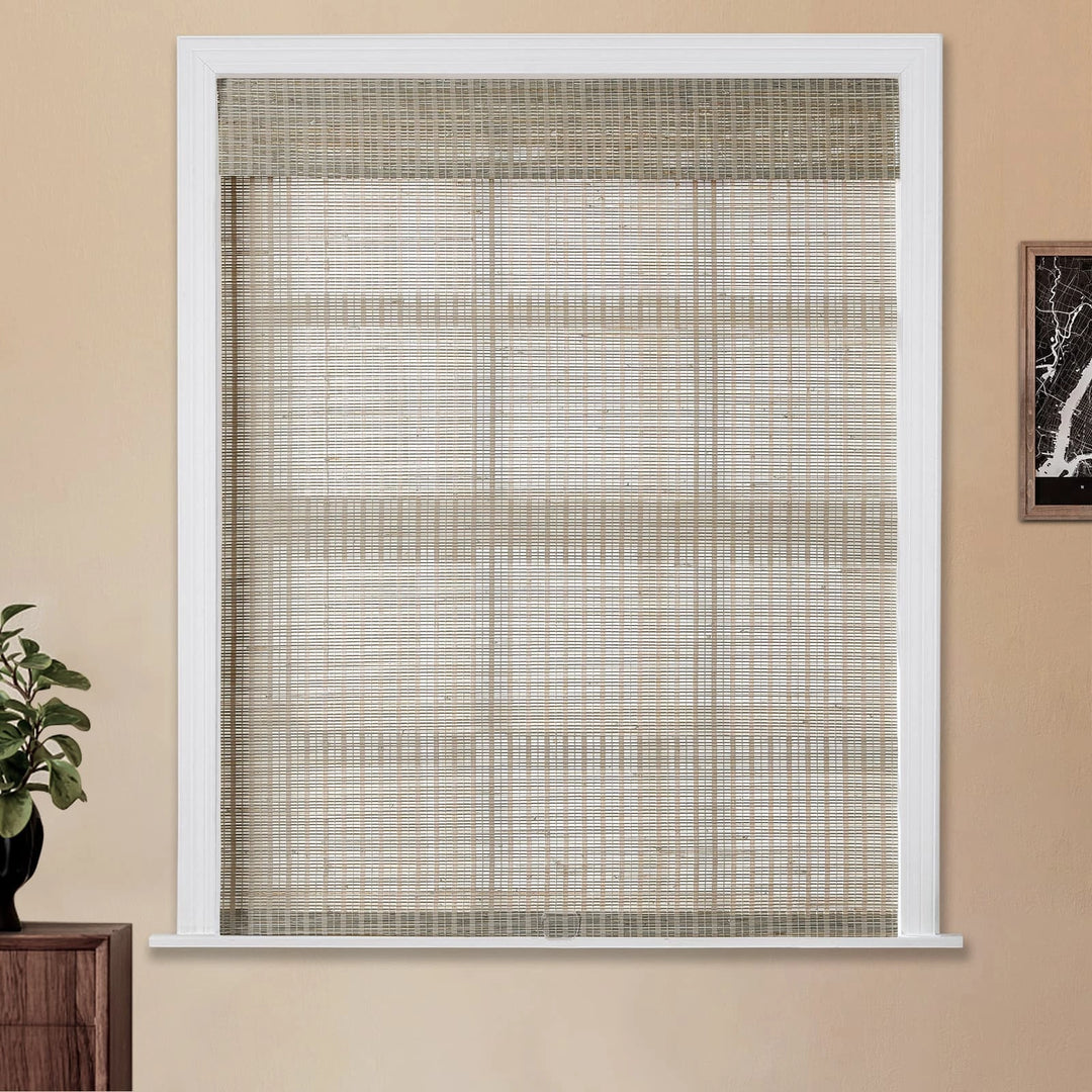 Wind Natural Woven Bamboo Shade-Woodsmoke