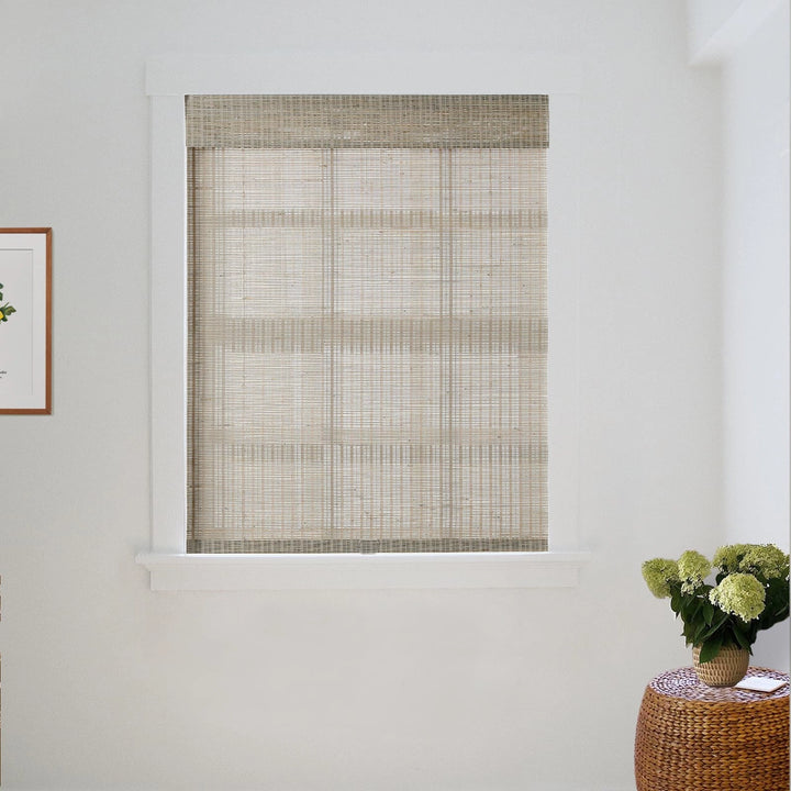 Wind Natural Woven Bamboo Shade-Woodsmoke