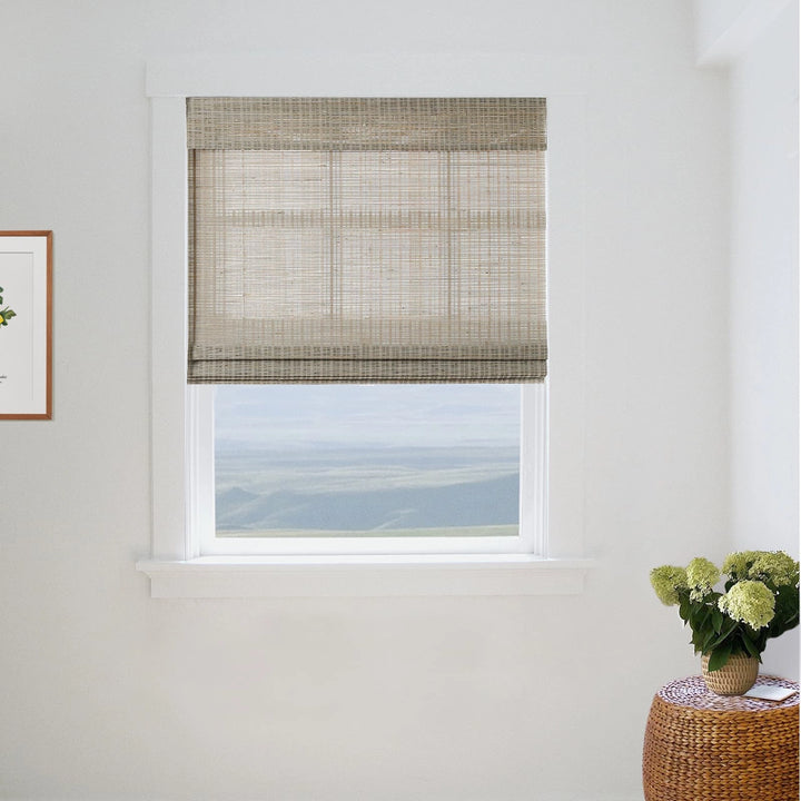 Wind Natural Woven Wood Shade-Woodsmoke