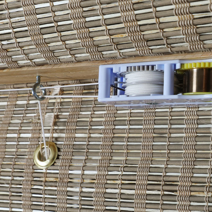 Wind Natural Woven Wood Shade-Woodsmoke