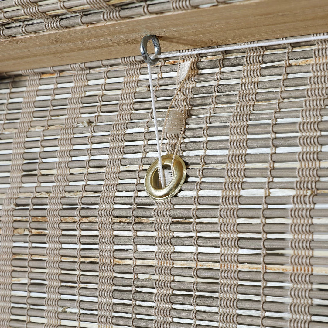 Wind Natural Woven Wood Shade-Woodsmoke