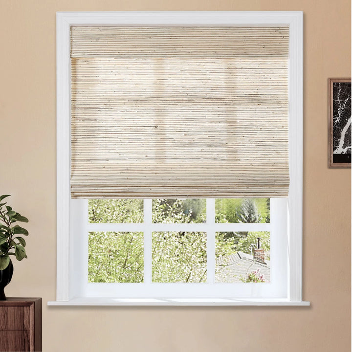 Neutral Ramie Woven Shade - Beige Brown