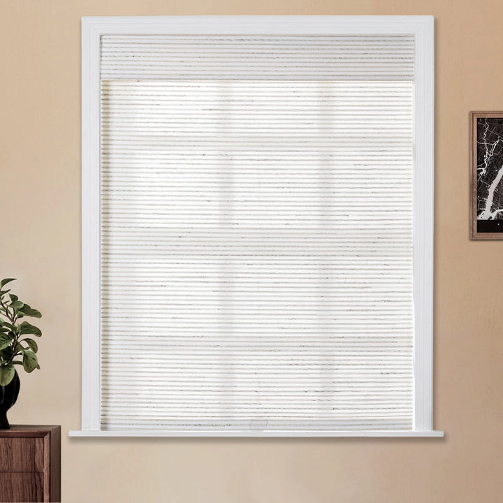 Neutral Paper Ramie Woven Wood Shade - Sand White