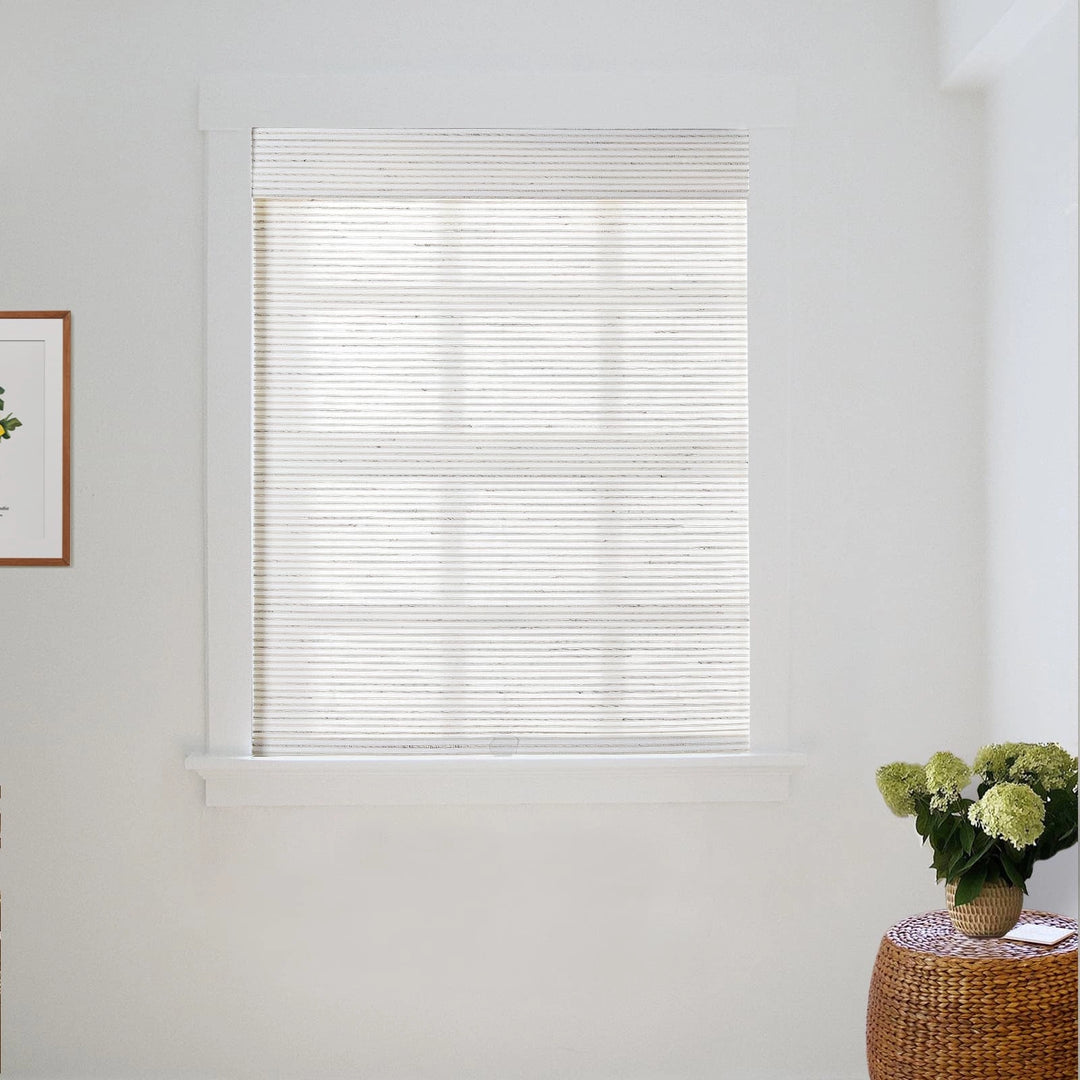 Neutral Paper Ramie Woven Wood Shade - Sand White