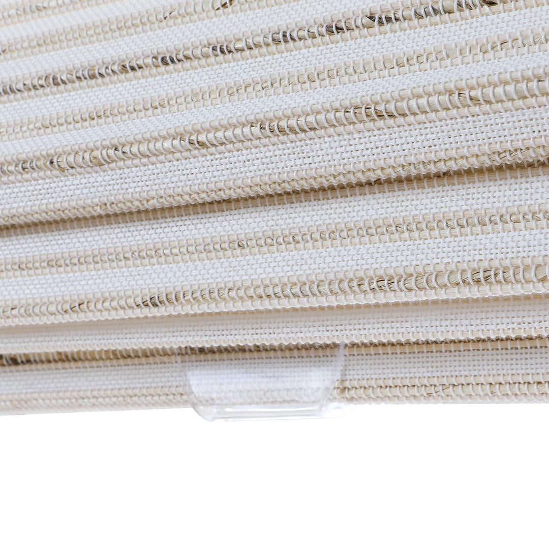 Neutral Paper Ramie Woven Wood Shade - Sand White
