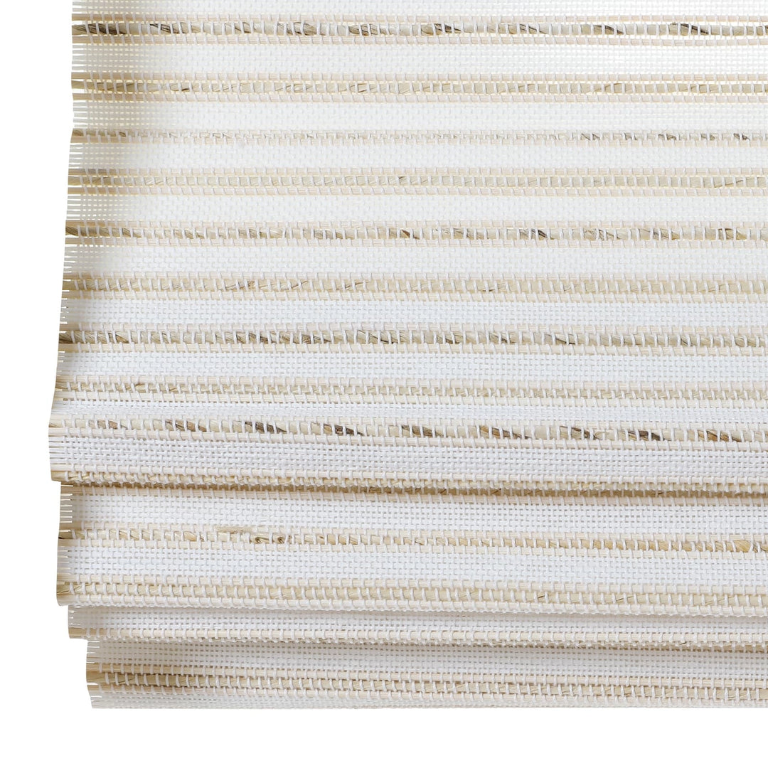 Neutral Paper Ramie Woven Wood Shade - Sand White